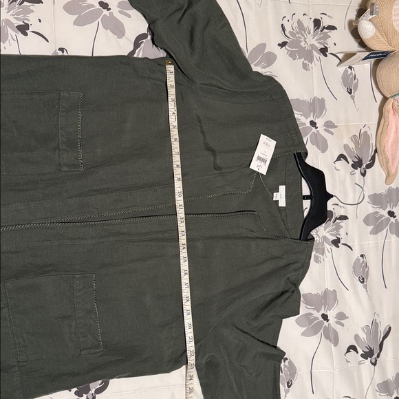 J Jill Olive Green Open Front Jacket - Picture 7 of 9
